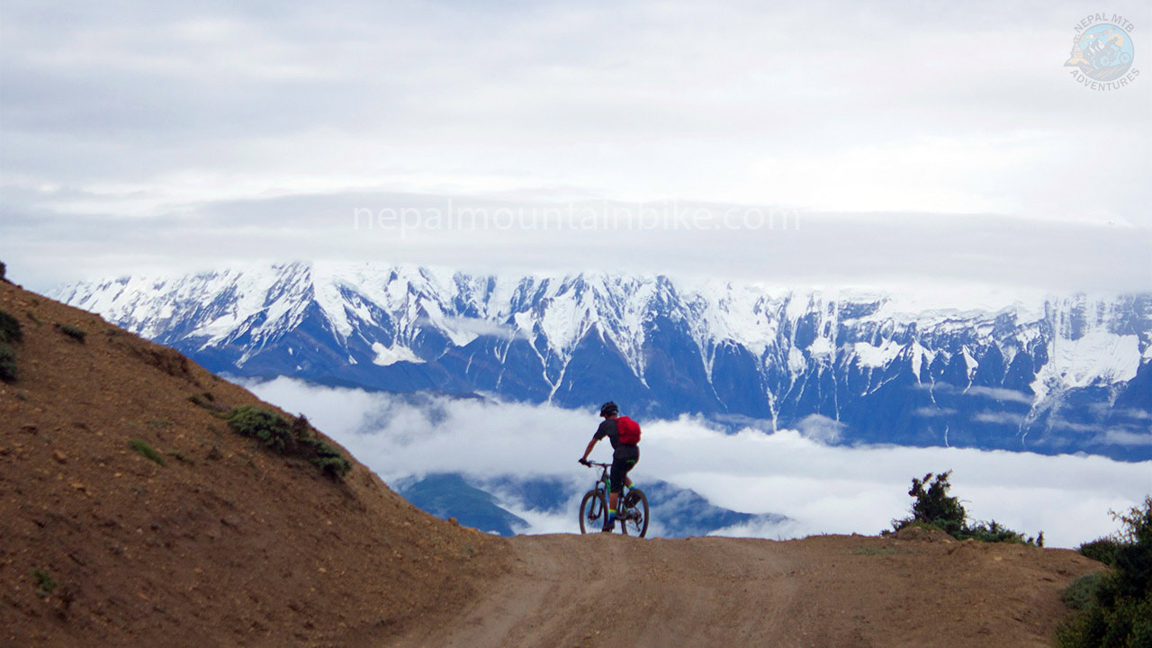 Mountain bike tour in the Himalayan region of Nepal with scenic rides and amazing trails.