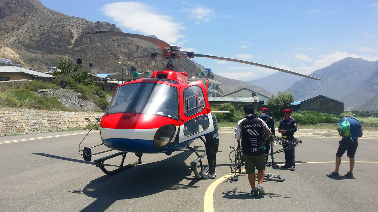 Heli Mountain Biking in Mustang, Nepal