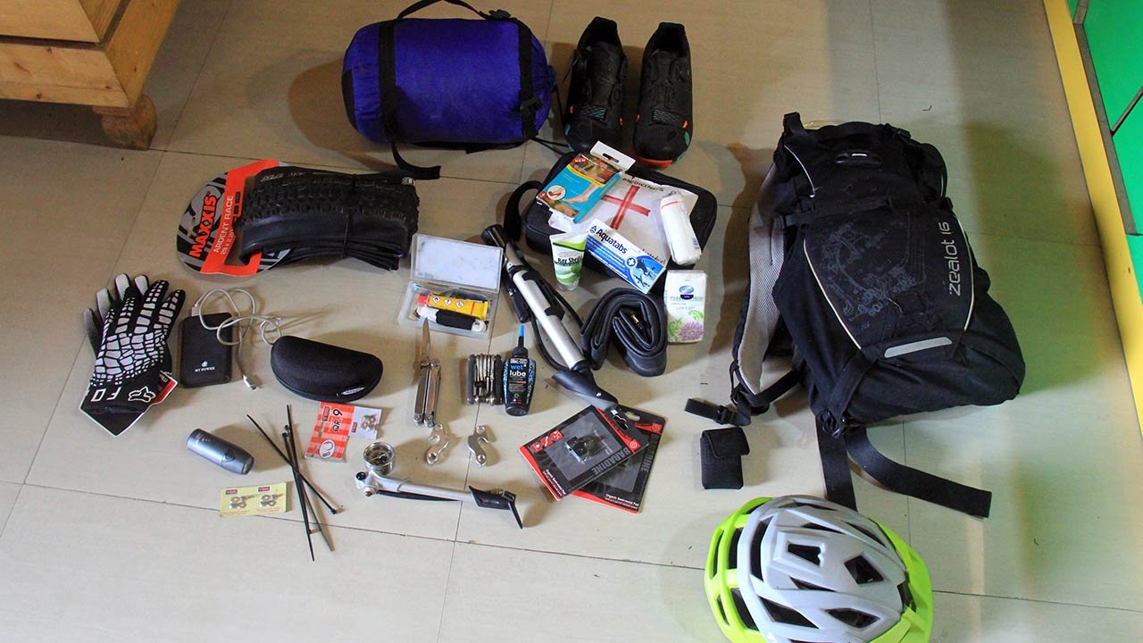 Checklist for mountain bike tour in Nepal.