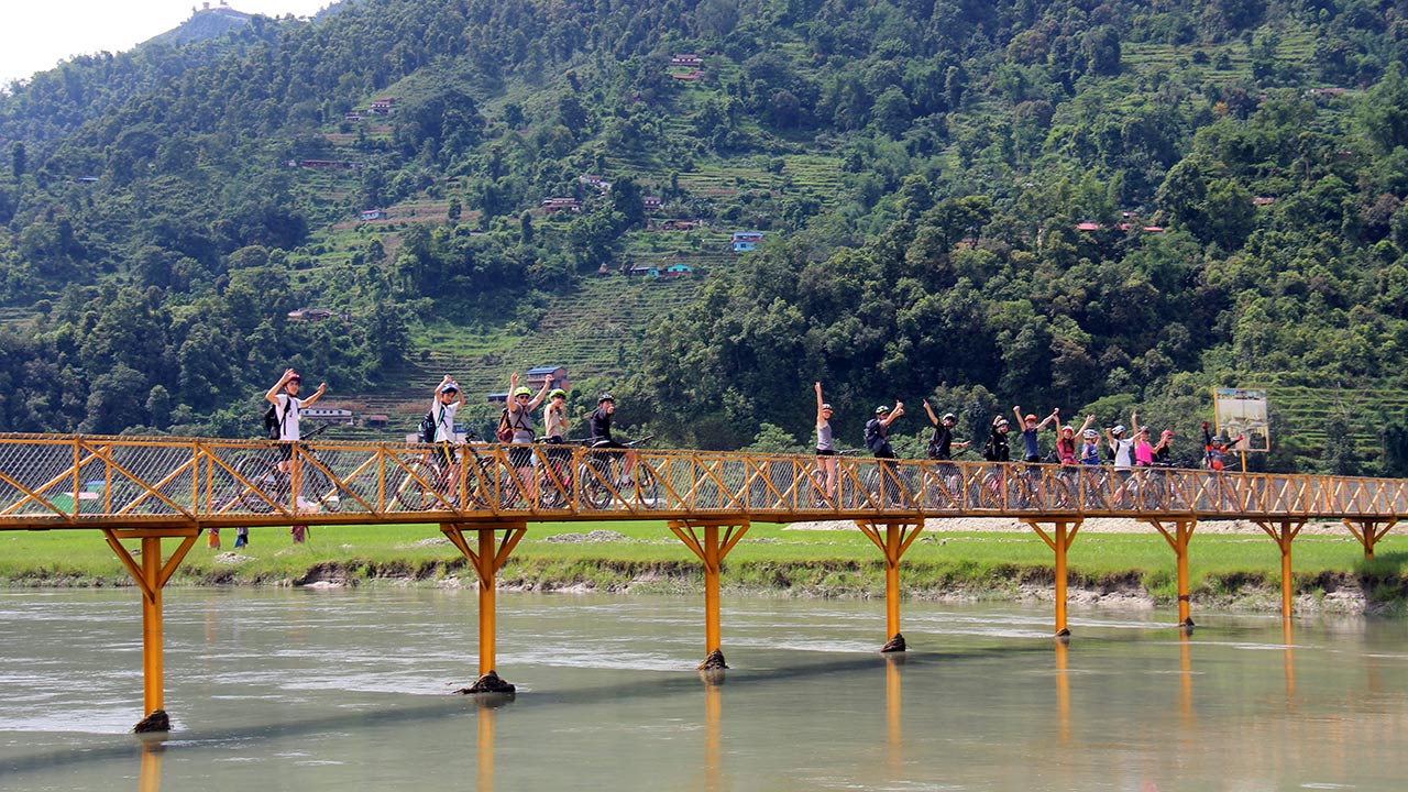 Mountain bike tour in Pokhara.