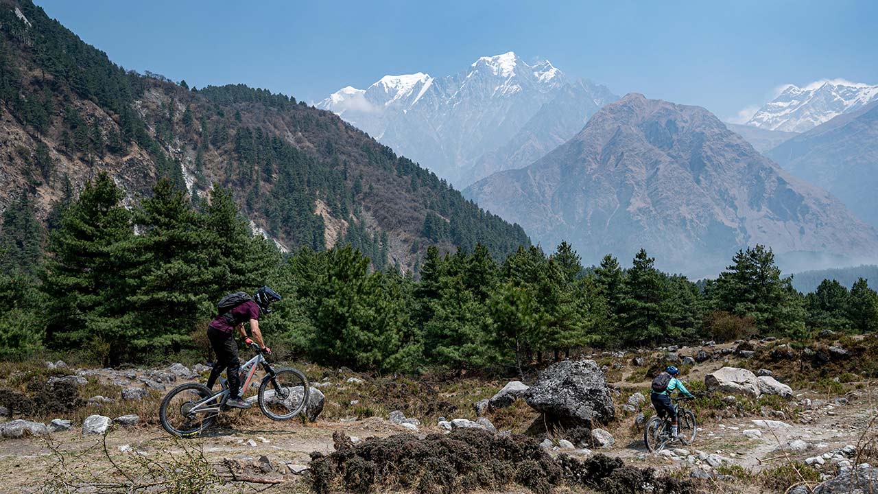 Downhill mountain bike tour, Nepal.