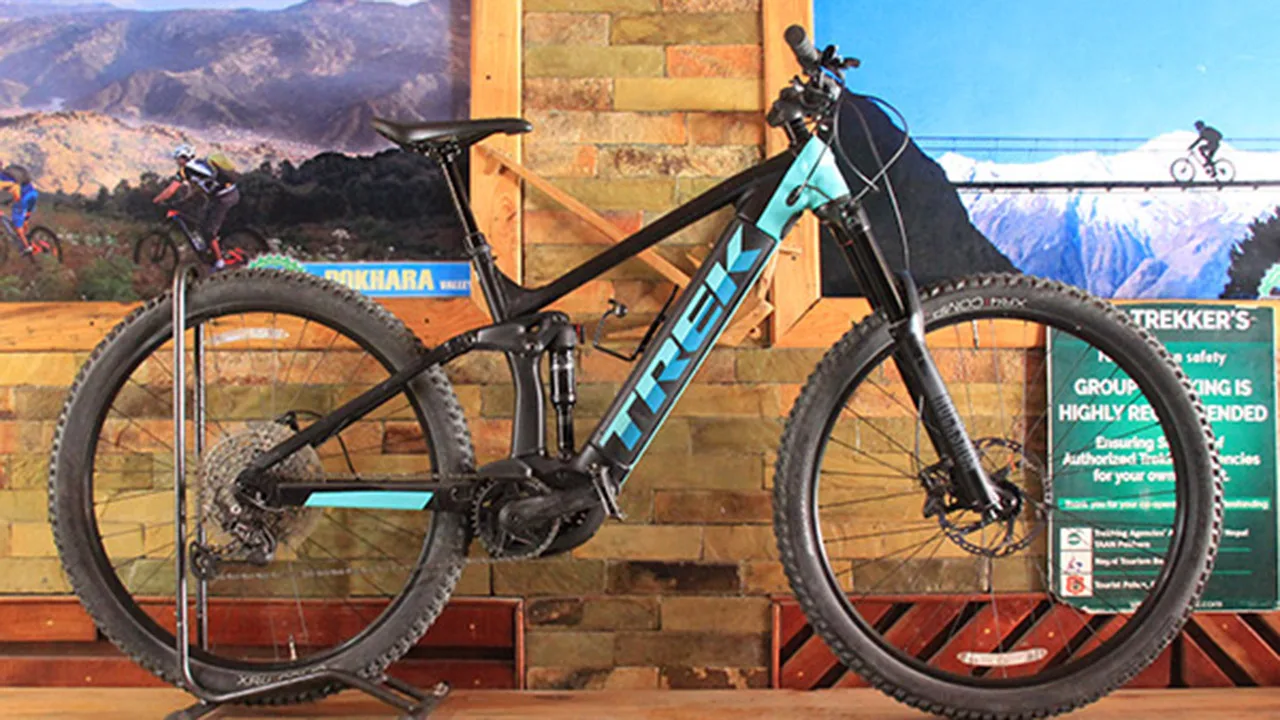 Trek Electric mountain bike rental in Pokhara, Nepal.