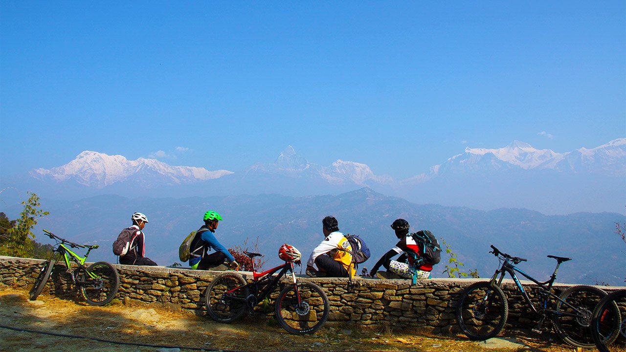 Around the Fewa Lake mountain biking in Pokhara