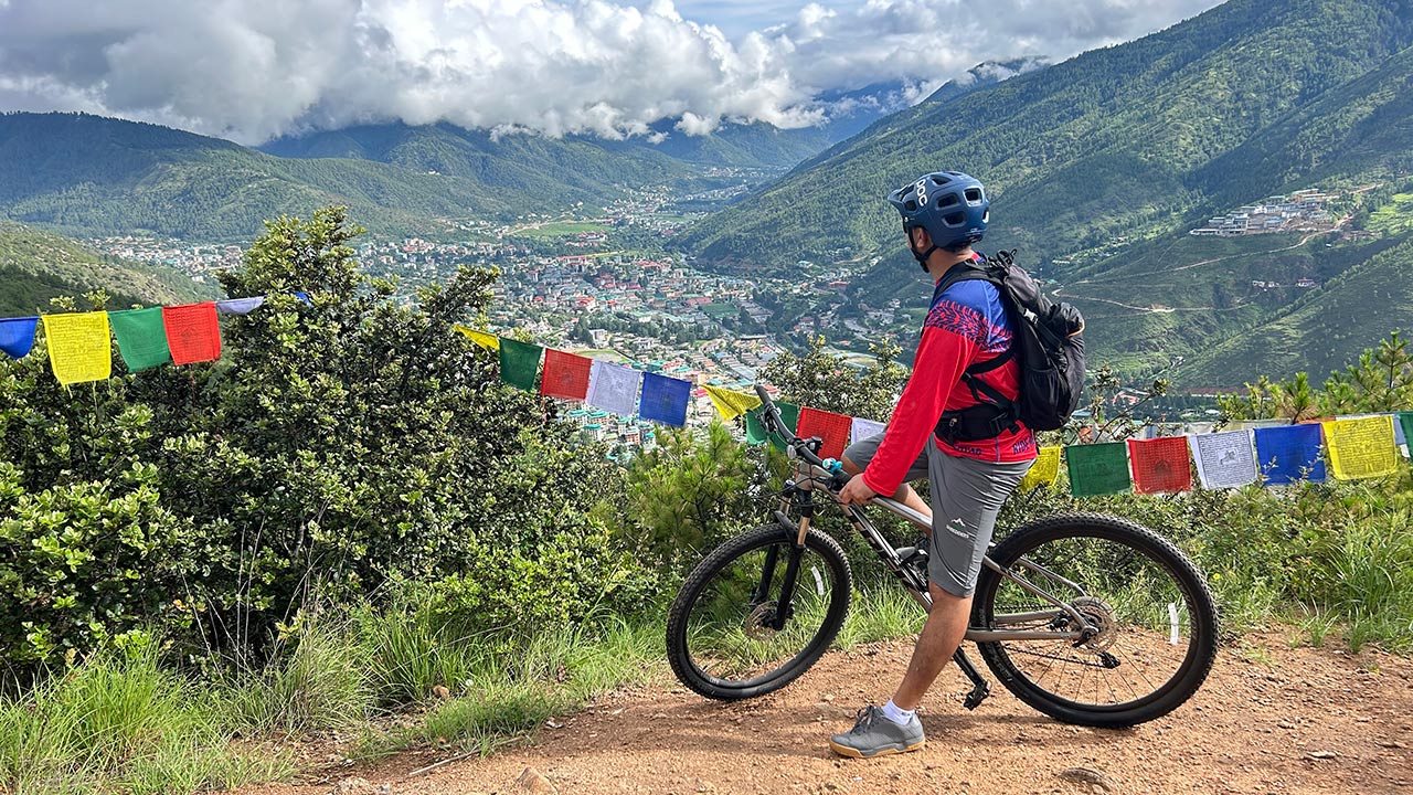 Mountain bike tour in Bhutan.